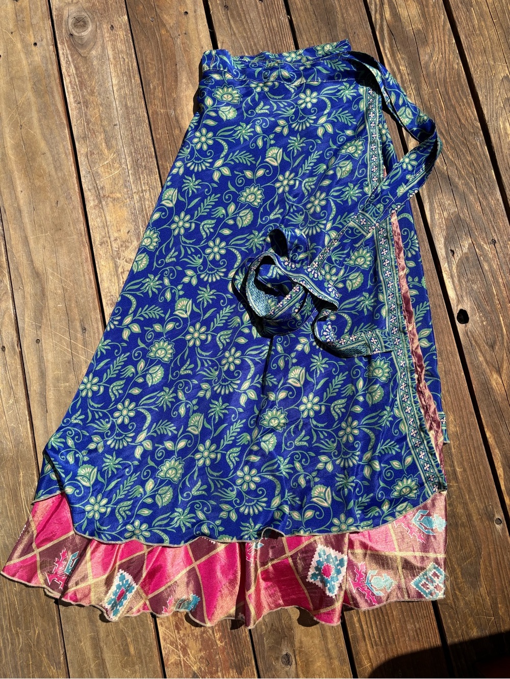 Reversible Silk Indian Wrap Skirt